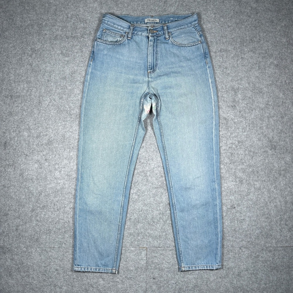 Carhartt WIP Denim Jeans Womens 28 Blue Page Carrot Ankle Pant Workwear